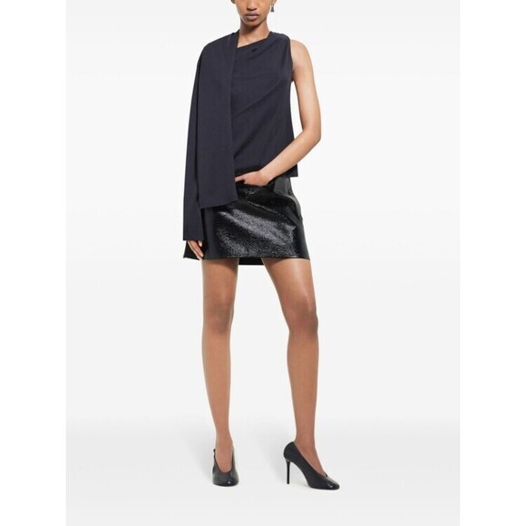 Courrèges Mid-Rise Black Cotton Blend Skirt - NWT